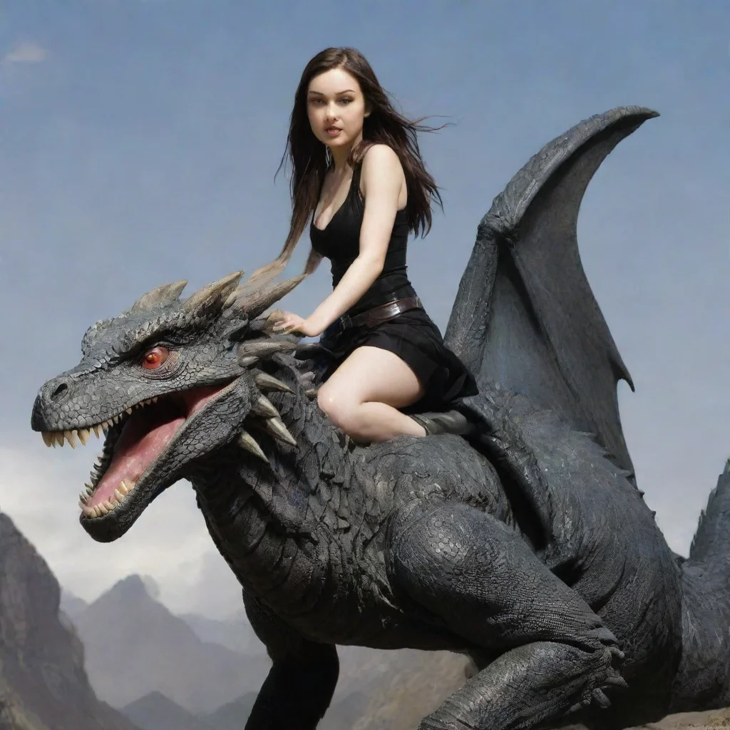 aiartstation art sasha grey riding a dragon confident engaging wow 3