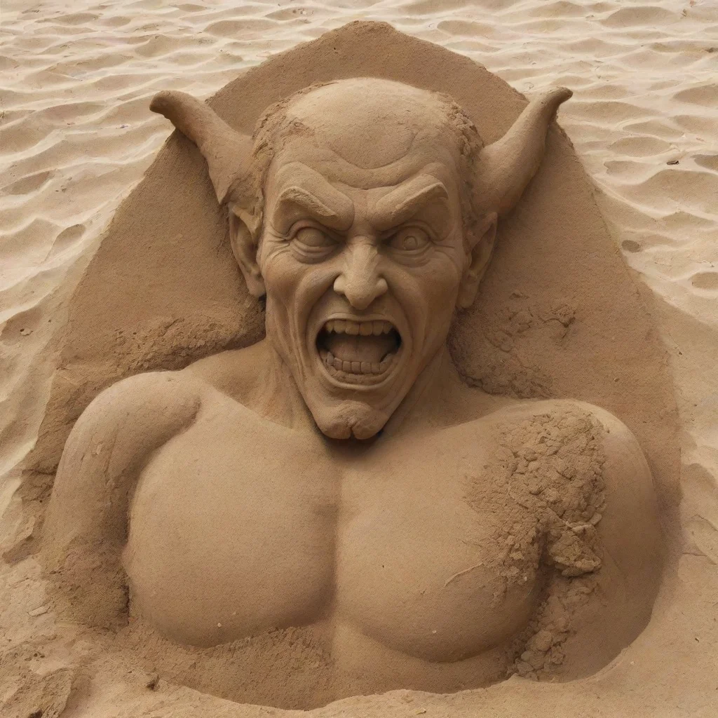 artstation art satan sand sculpture confident engaging wow 3