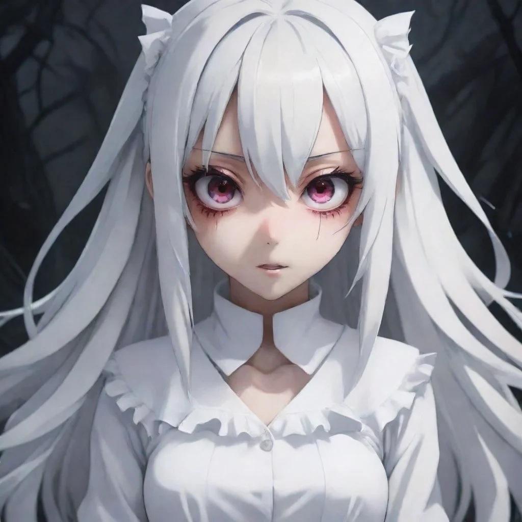 artstation art scary anime girl in white confident engaging wow 3