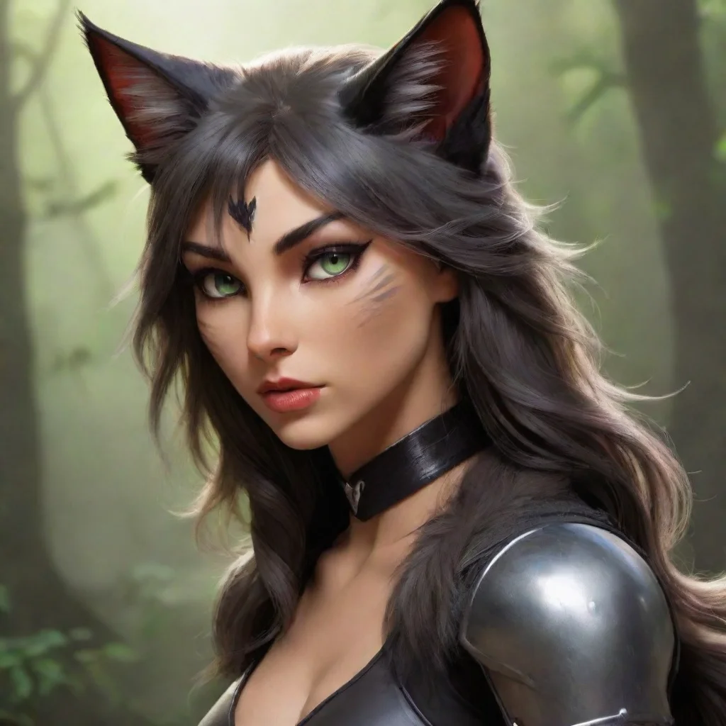 aiartstation art seductive woman warrior cat confident engaging wow 3