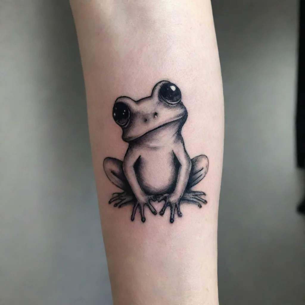 aiartstation art she frog minimalistic fine lines black and white tattoo confident engaging wow 3