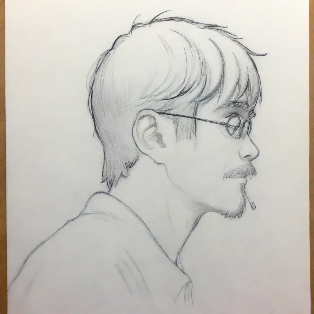 aiartstation art side view of a portrait head side face style of studio ghibli detail outline detail sketch slam dunk hayao miyazaki take confident engaging wow 3