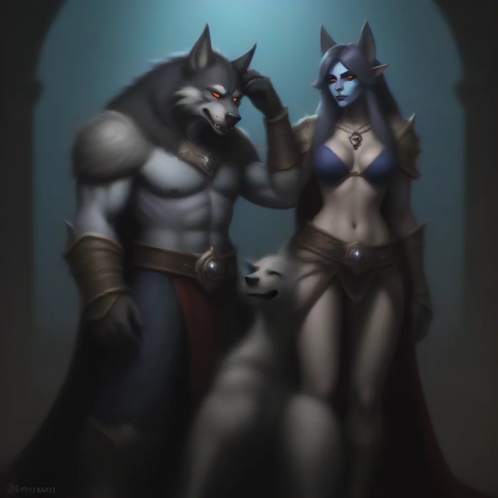 aiartstation art sin%27dorei x worgen confident engaging wow 3