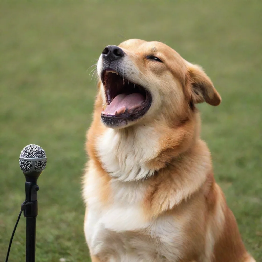 aiartstation art singing dog confident engaging wow 3