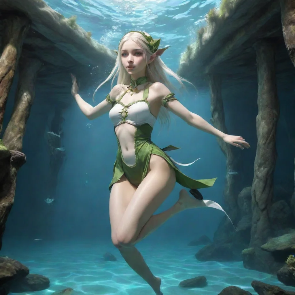 artstation art skinny elven maid diving confident engaging wow 3