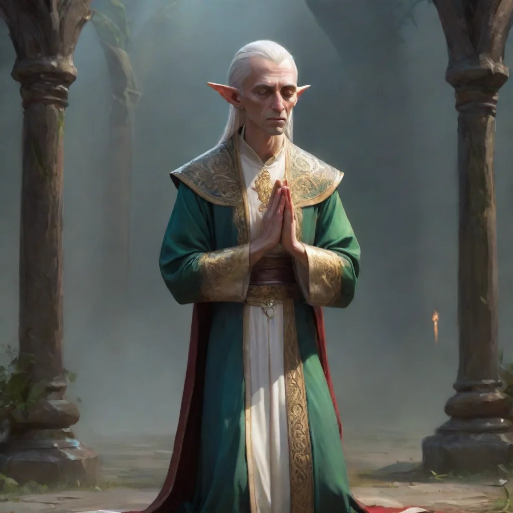 aiartstation art skinny high elf priest praying confident engaging wow 3