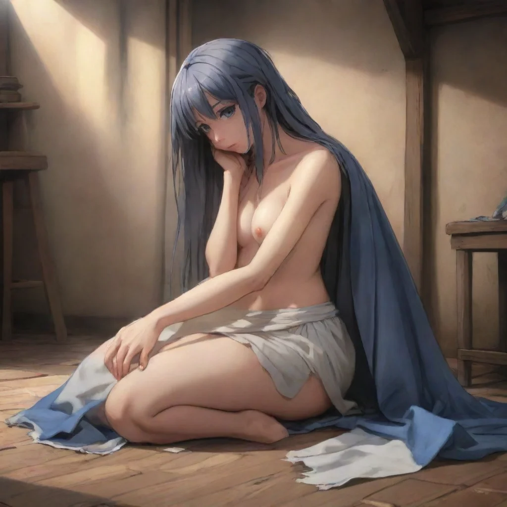 artstation art slave menlike horse girl damaged cloth shy sad anime medieval room confident engaging wow 3