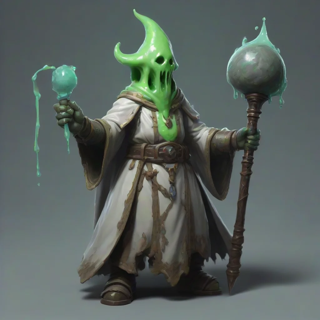 aiartstation art slime cleric with a mace confident engaging wow 3