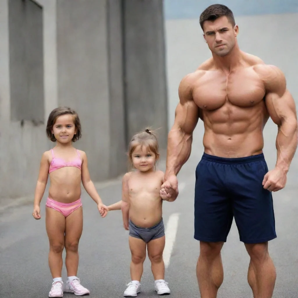 artstation art small cute girl to muscular guy confident engaging wow 3