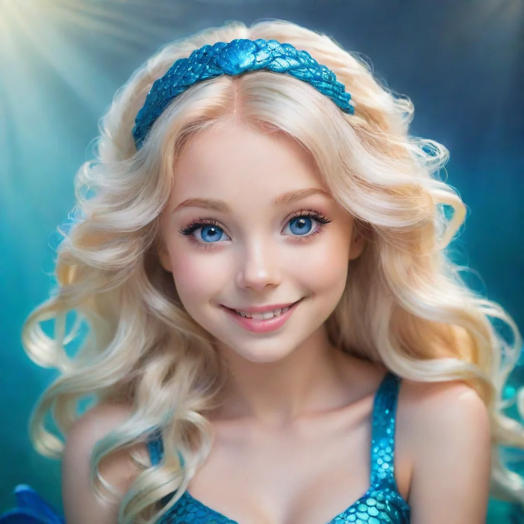 artstation art smiling blonde angel mermaid with blue eyessmiling confident engaging wow 3
