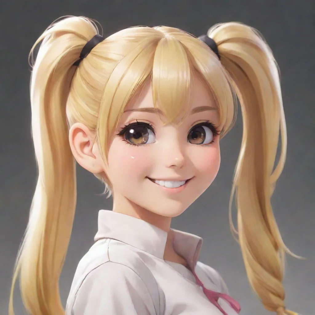 aiartstation art smiling blonde anime girl with a ponytail confident engaging wow 3