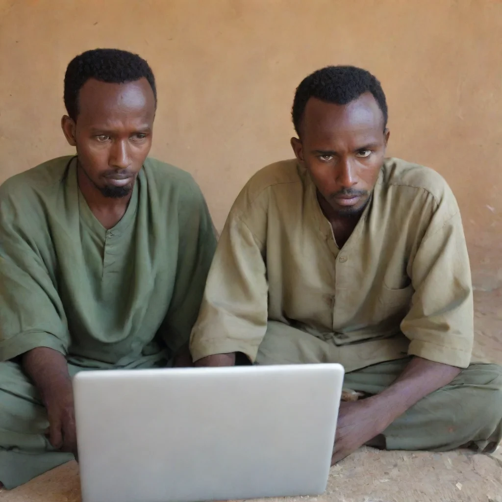 artstation art somali men in laptop confident engaging wow 3