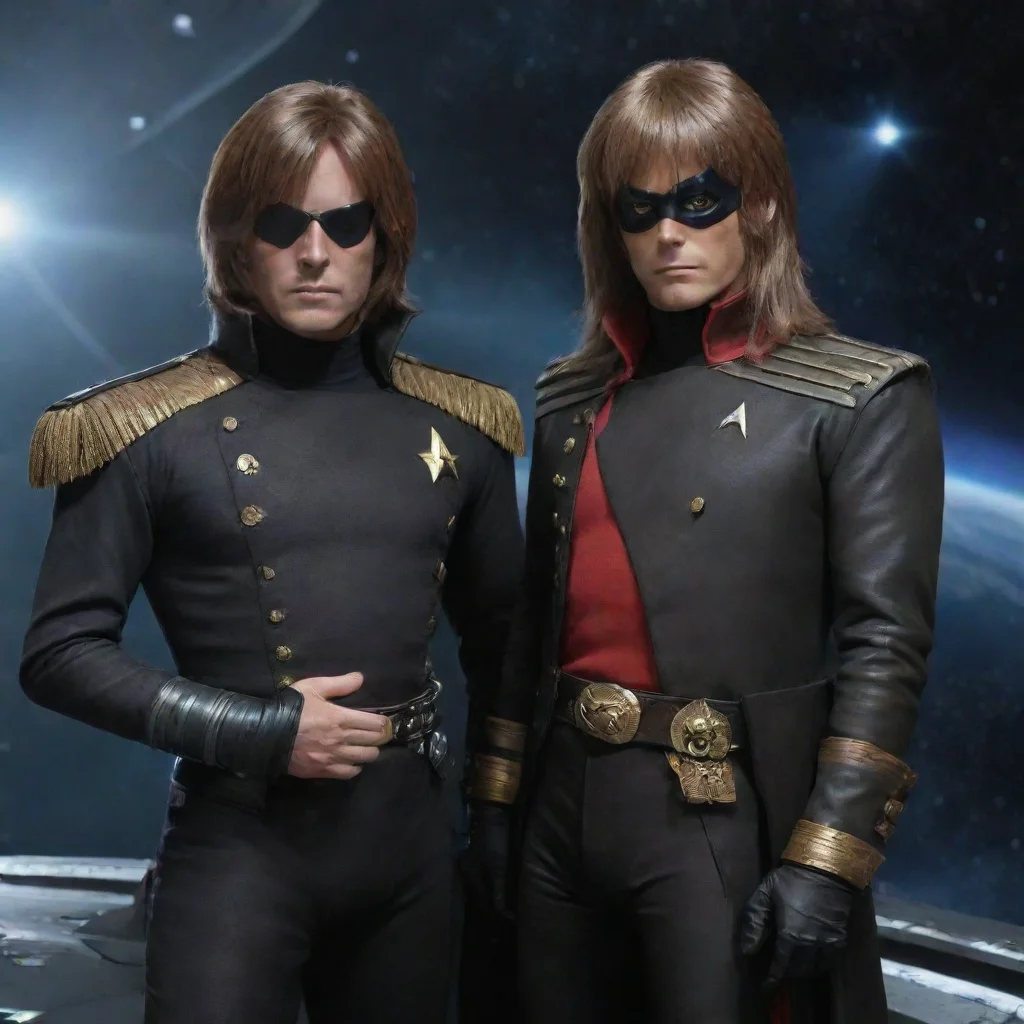 aiartstation art space pirate captain harlock with star trek%27s captain kirk confident engaging wow 3
