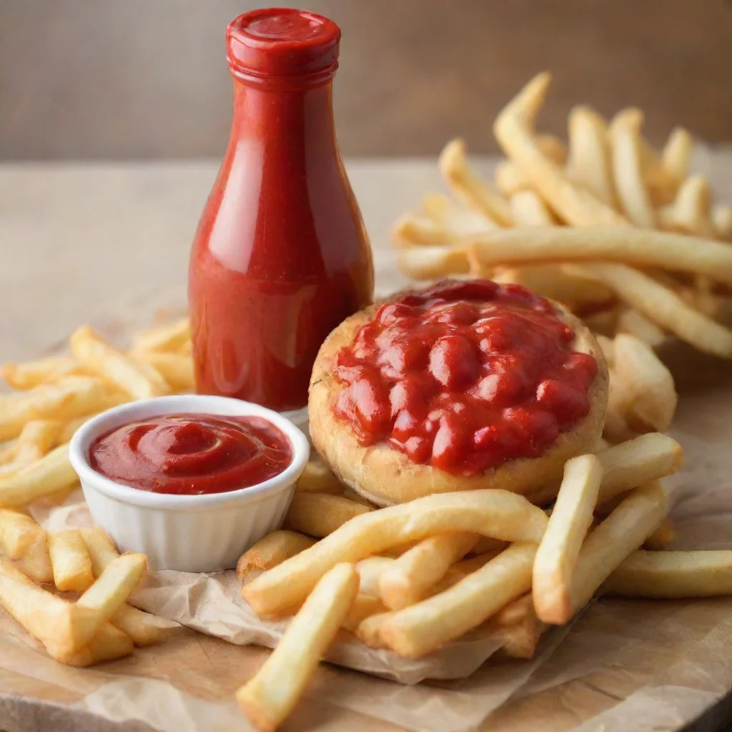 artstation art sparking ketchup with fries  confident engaging wow 3