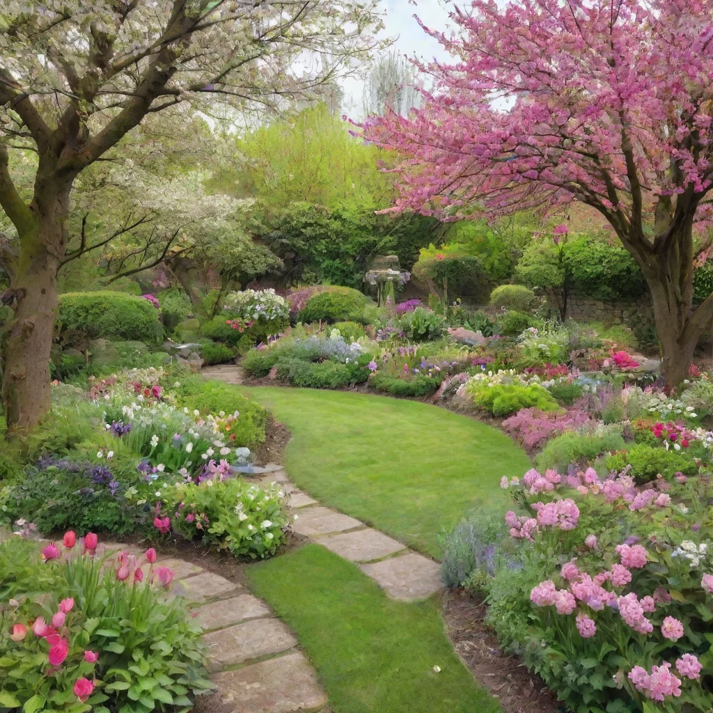 aiartstation art spring%2C beautiful garden confident engaging wow 3