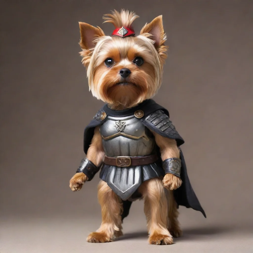 artstation art standing  yorkshire terrier as a spartan warrior confident engaging wow 3