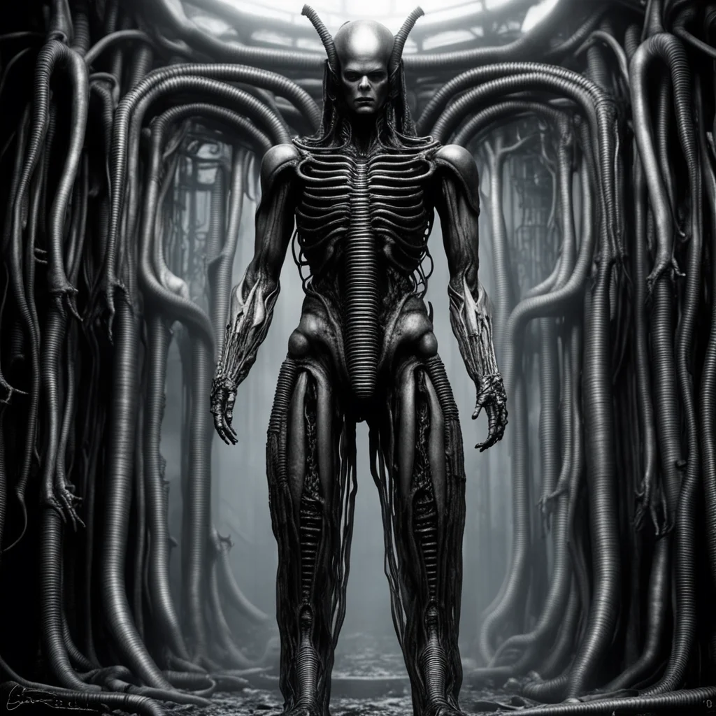 artstation art standing tall humanoid giger  confident engaging wow 3