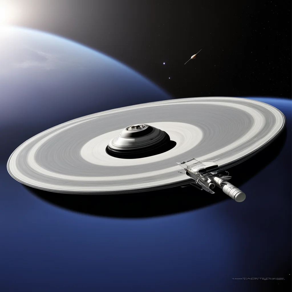 aiartstation art starship enterprise orbits saturn confident engaging wow 3
