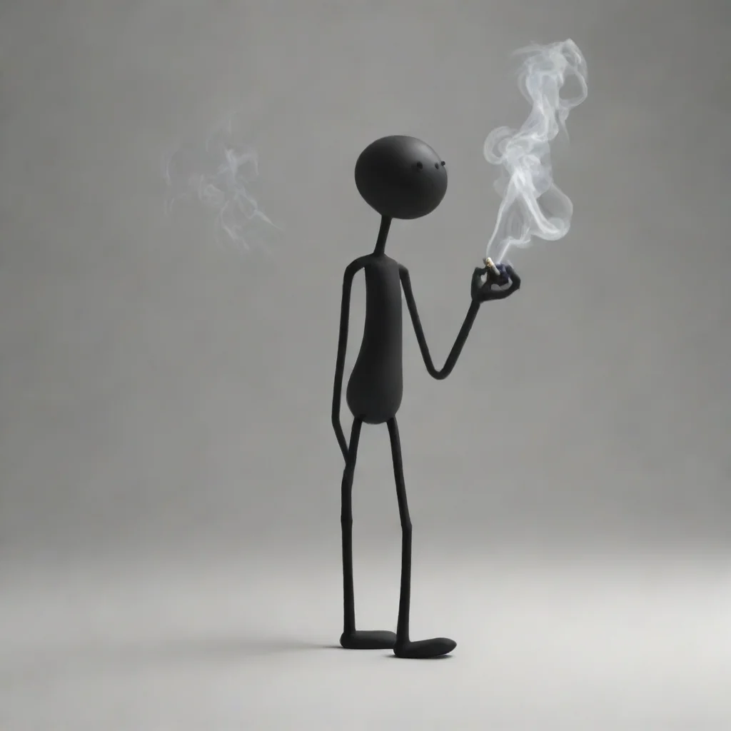 aiartstation art stickman smoking confident engaging wow 3