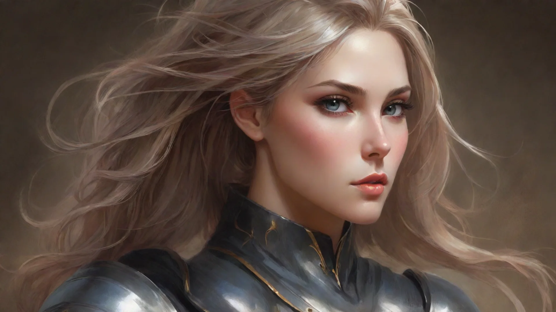 aiartstation art stunning portrait illustration beautiful androgynous wizard knight by ross tran by charlie bowater illustration highly d confident engaging wow 3 wide