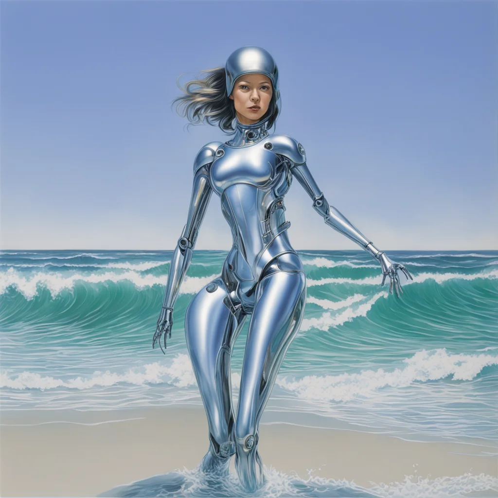 aiartstation art surfing robot woman by hajime sorayama %E2%80%94h 350 confident engaging wow 3
