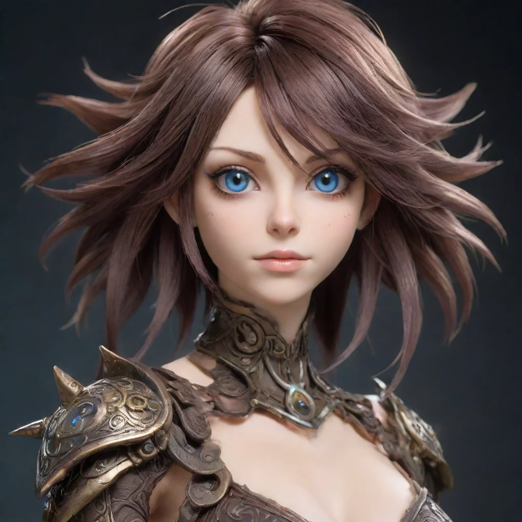 aiartstation art the edens zero. uma garota de olhos roxos e cabelo castanho curto com pontas repicadas%2C e ether gear de manipula%C3%A7%C3%A3o de cristais confident engaging wow 3