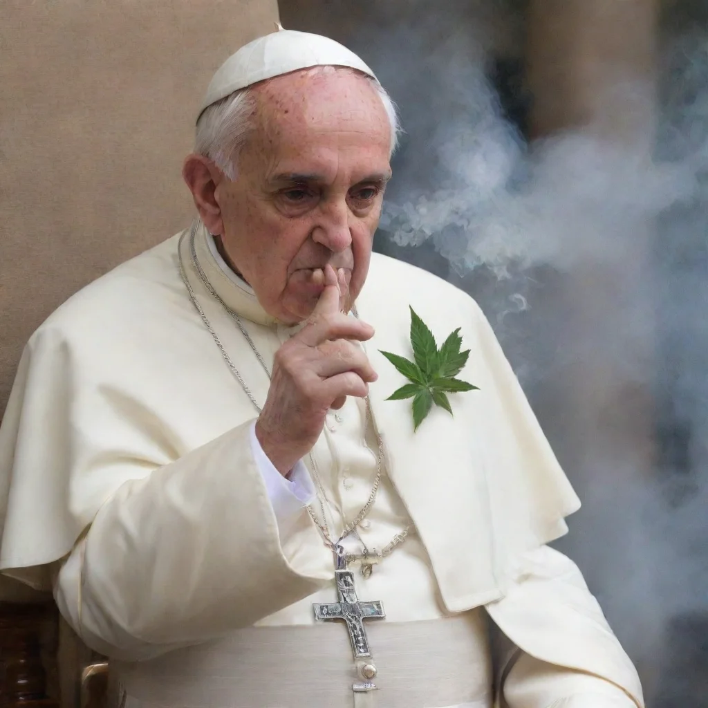 aiartstation art the pope smoking marihuana confident engaging wow 3