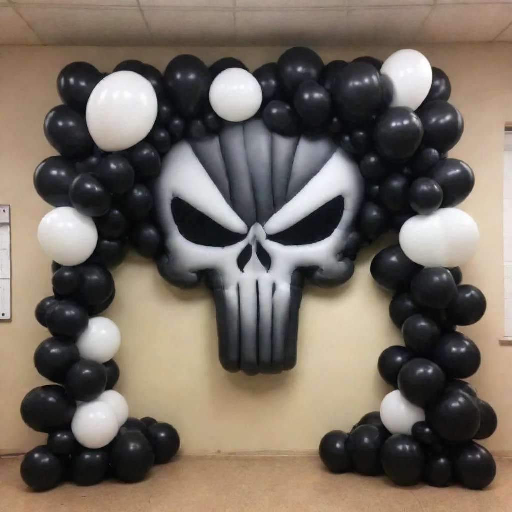 artstation art the punisher logo made out of balloons confident engaging wow 3