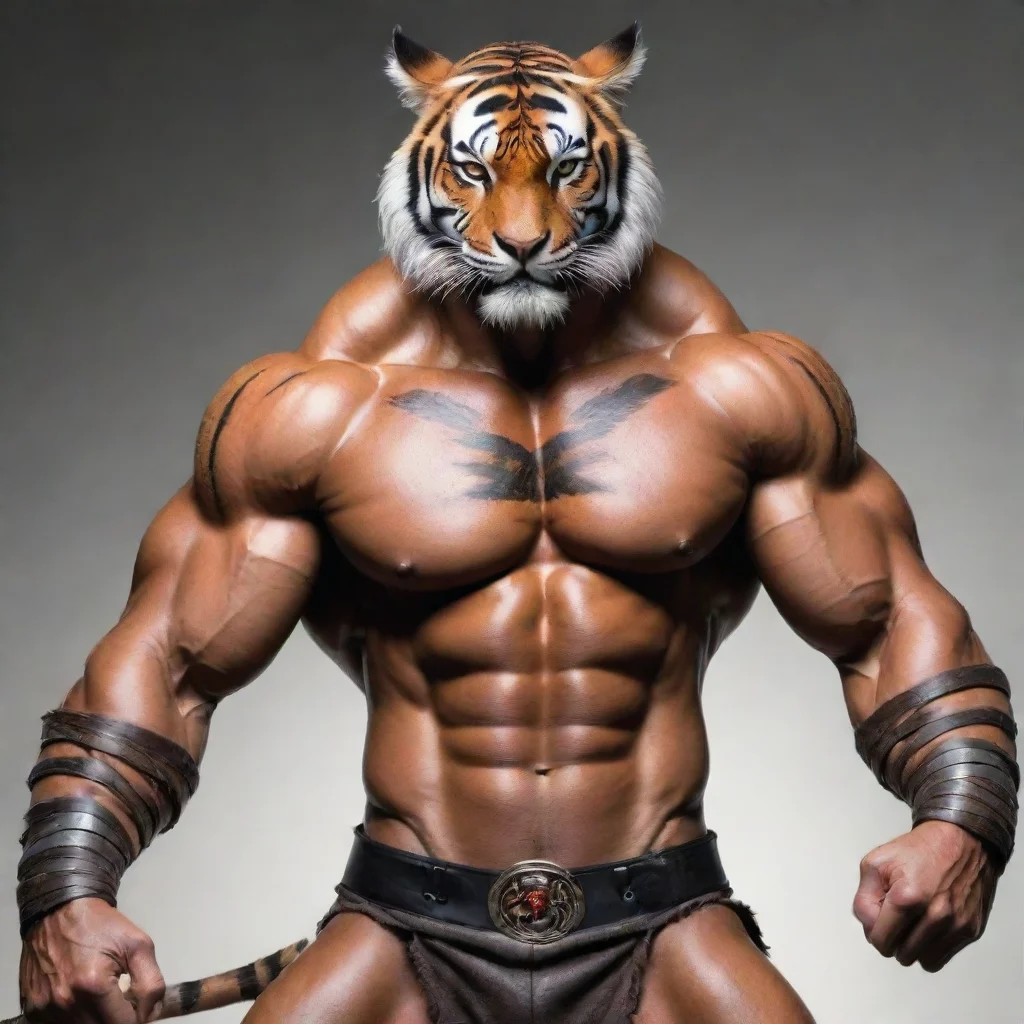 aiartstation art tiger man warrior muscular confident engaging wow 3