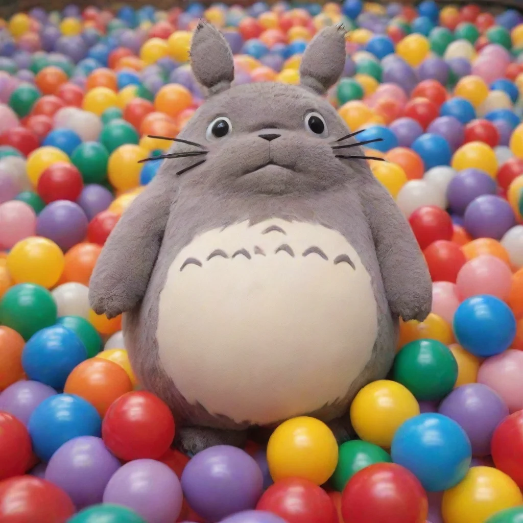 artstation art totoro from studio ghibli standing in a ball pool confident engaging wow 3