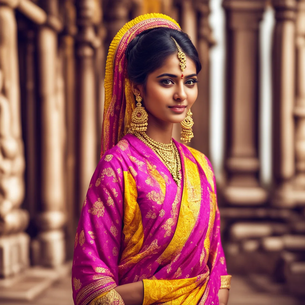 aiartstation art traditional south indian girl wearing saree%2C ultra hd detailed pic  confident engaging wow 3