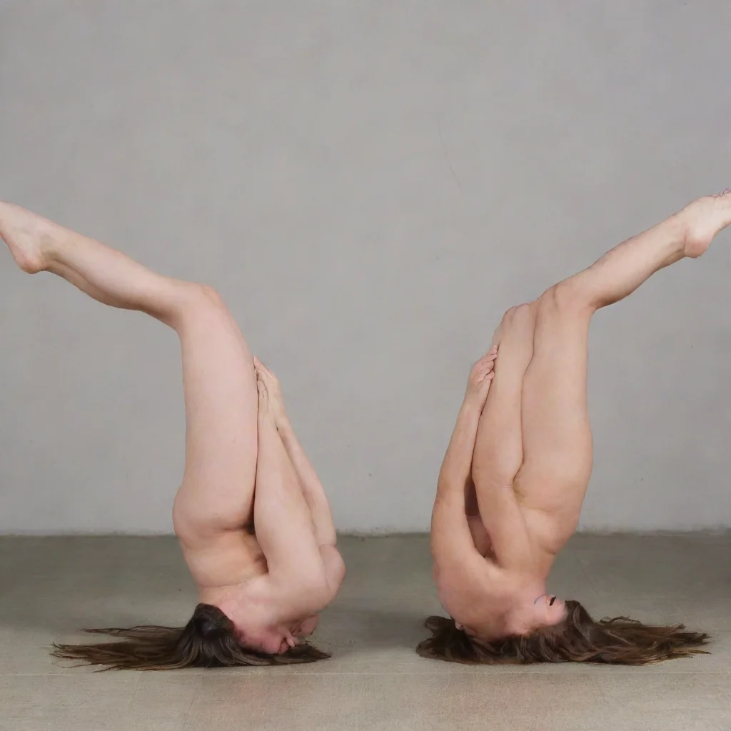 aiartstation art two adolescent girls doing split with plain%2C open pussies showing confident engaging wow 3