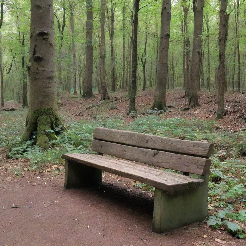 aiartstation art un banc au milieu d%27une for%C3%AAt confident engaging wow 3