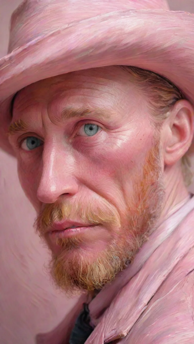 aiartstation art van gogh pink colour pastel artistic western man close up hd character confident engaging wow 3 tall