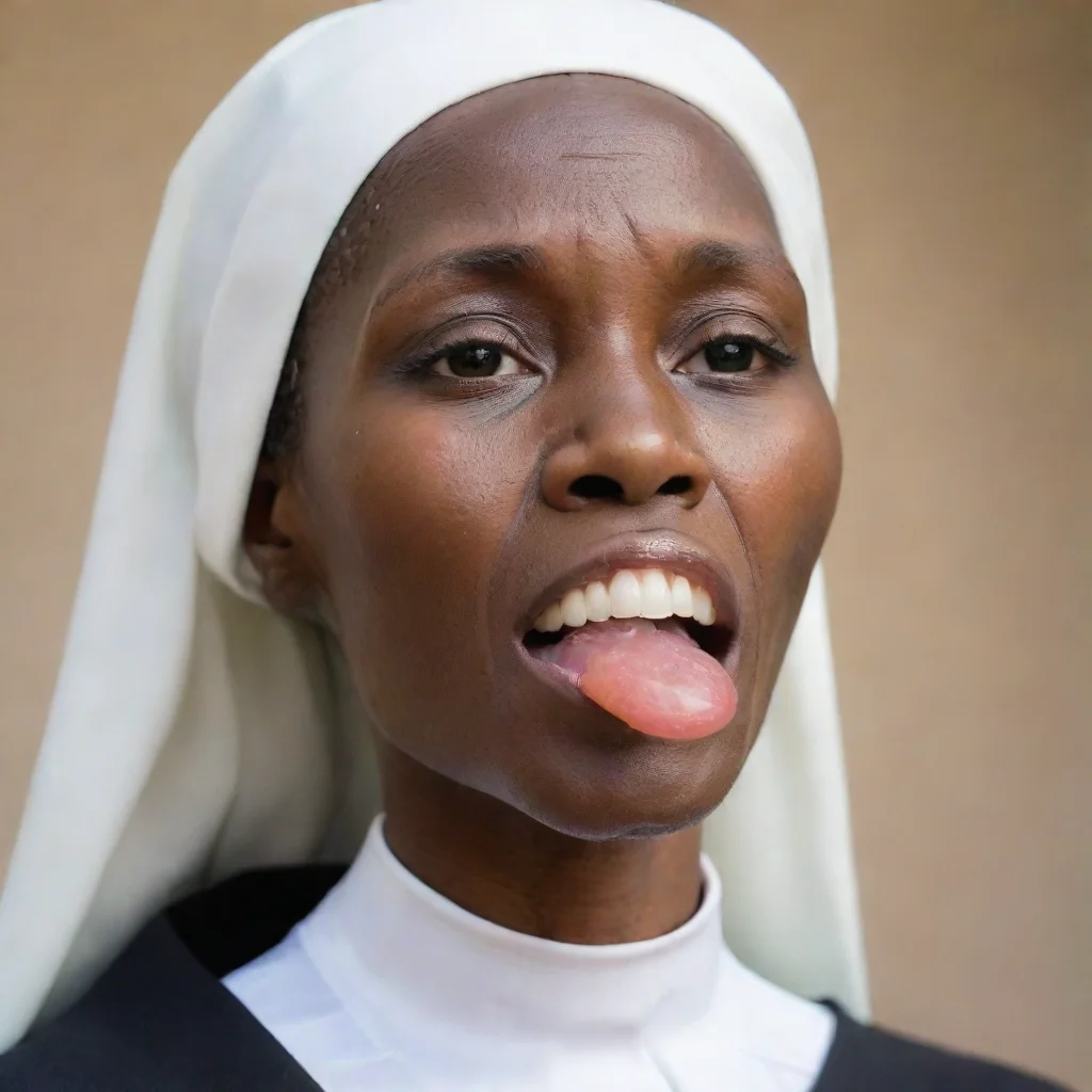 aiartstation art very skinny mature african nun%2C mouth filled by icepop%2C icepop going into her mouth confident engaging wow 3