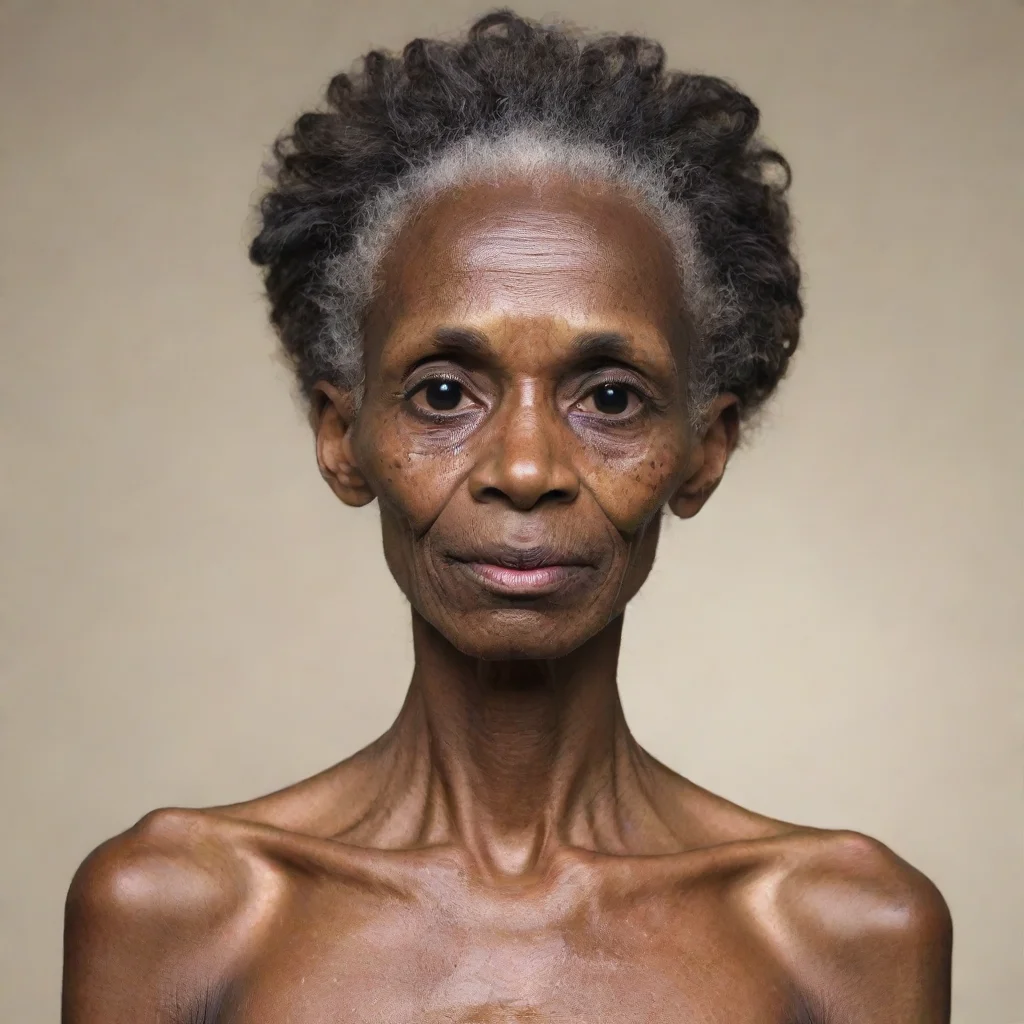 artstation art very very very very skinny boney old black woman face confident engaging wow 3