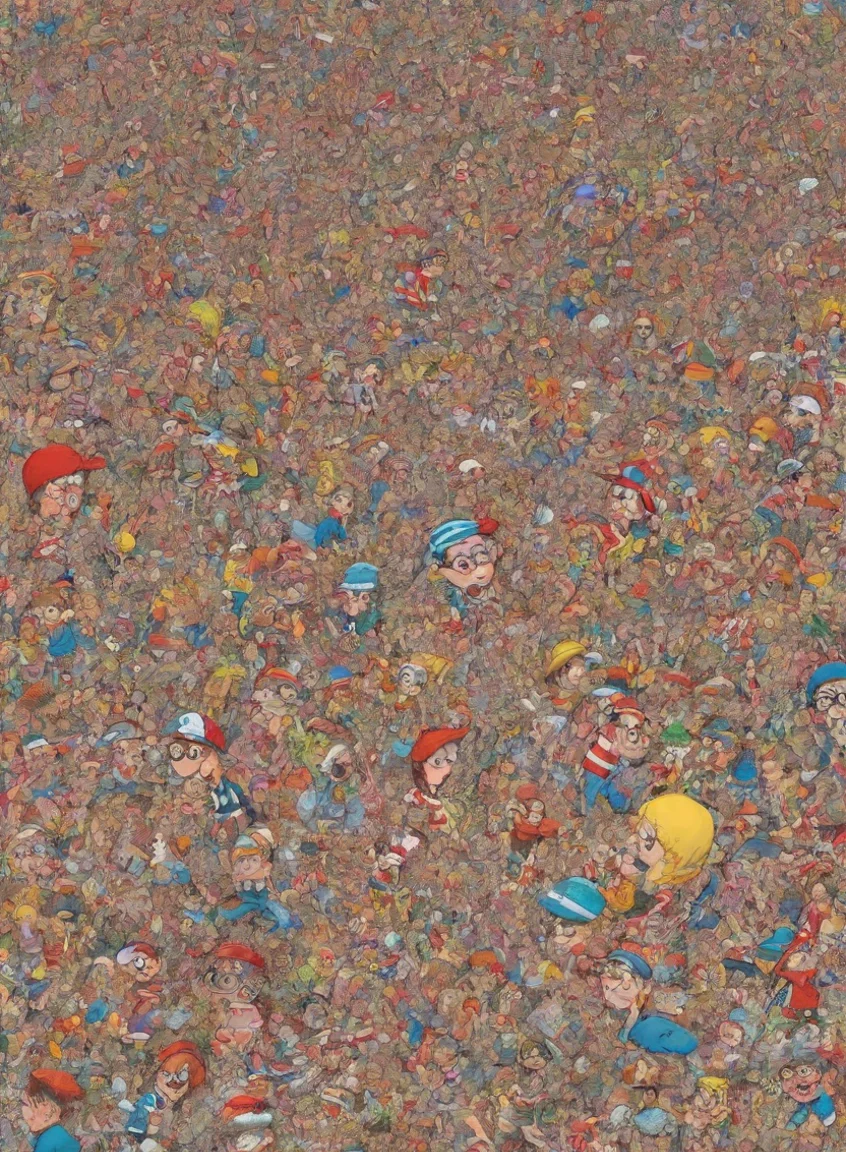 artstation art wheres wally lots of characters chaos intensity hd drawn colorful book art confident engaging wow 3 portrait43