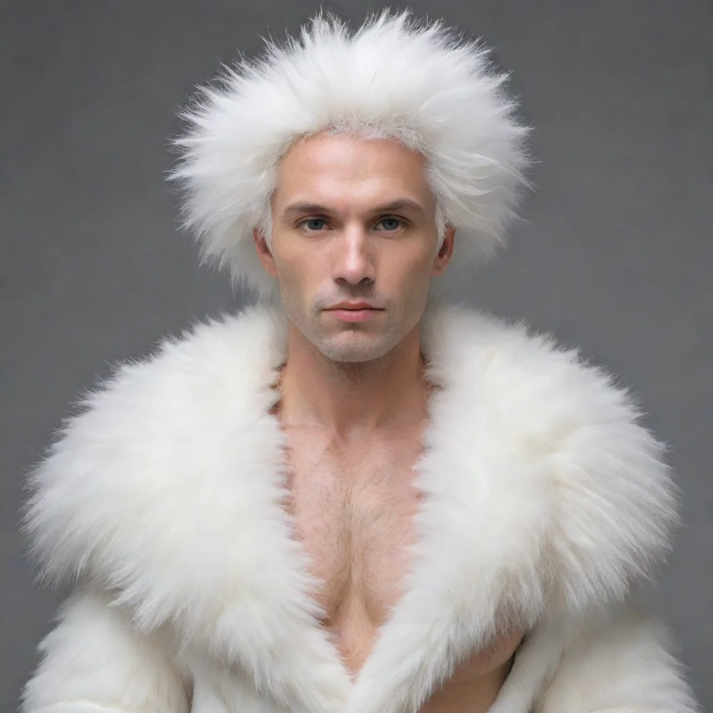 aiartstation art white fur covered human male confident engaging wow 3