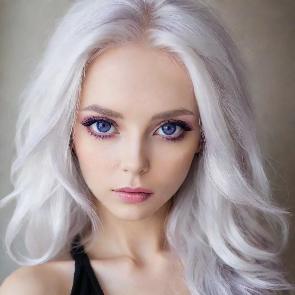 aiartstation art white hair purple eyes seductive confident engaging wow 3