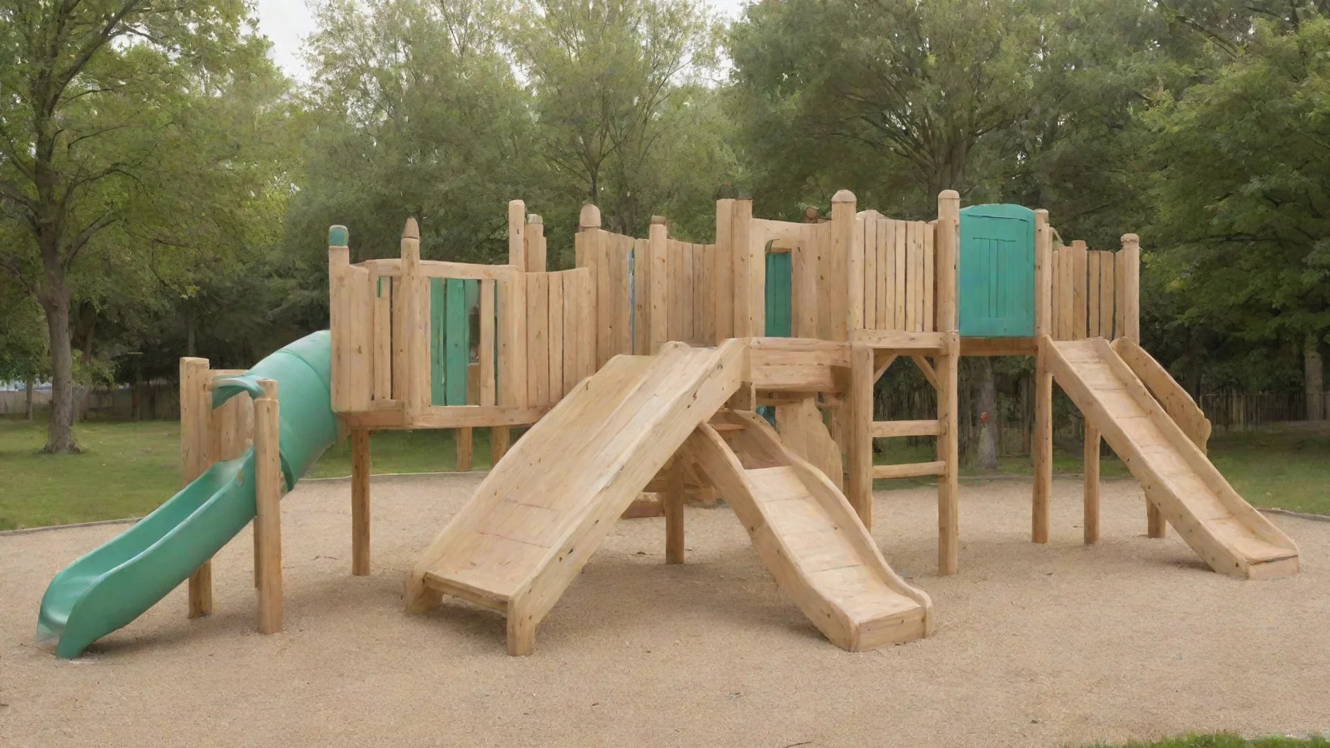 aiartstation art wooden playground with calm colours%2C detailed view confident engaging wow 3 hdwidescreen