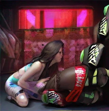aiartstation art wwe foot kiss women confident engaging wow 3