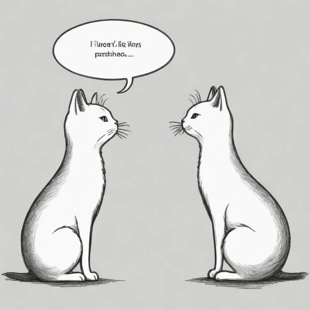 artstation art xkcd style illustration of two cats talking to each other. confident engaging wow 3