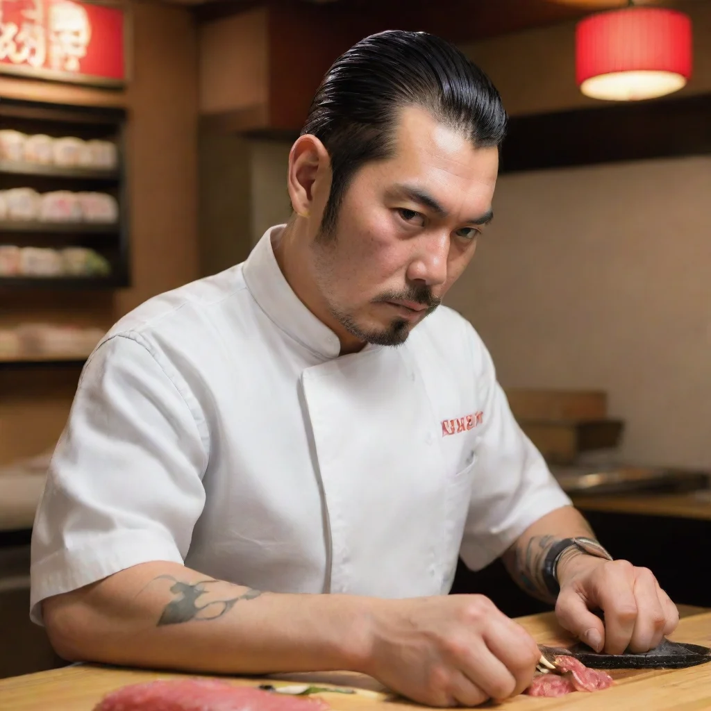 aiartstation art yakuza sushi chef confident engaging wow 3