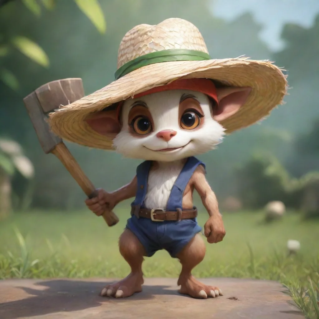 aiartstation art yordle good looking with a white straw hat and a hammer 1 tall confident engaging wow 3