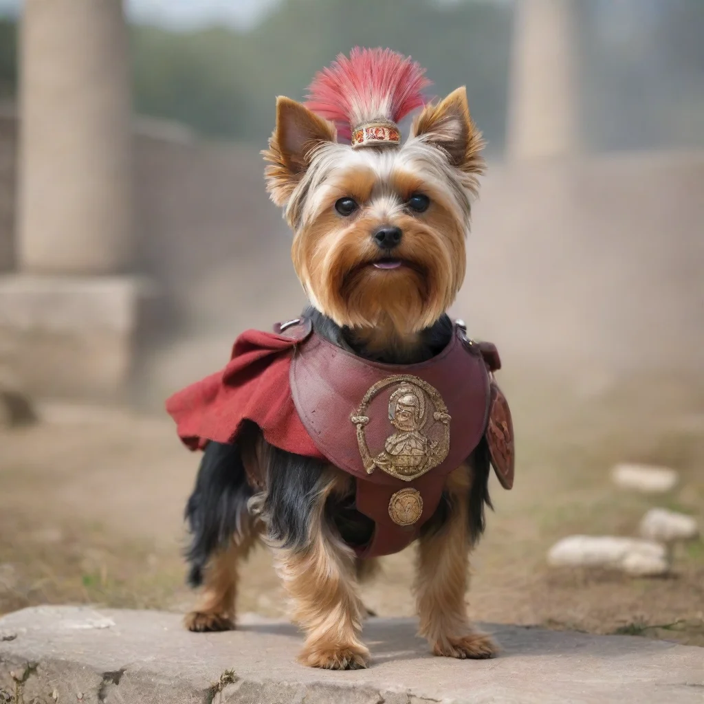 aiartstation art yorkshire terrier as a roman legionaire in a battle confident engaging wow 3