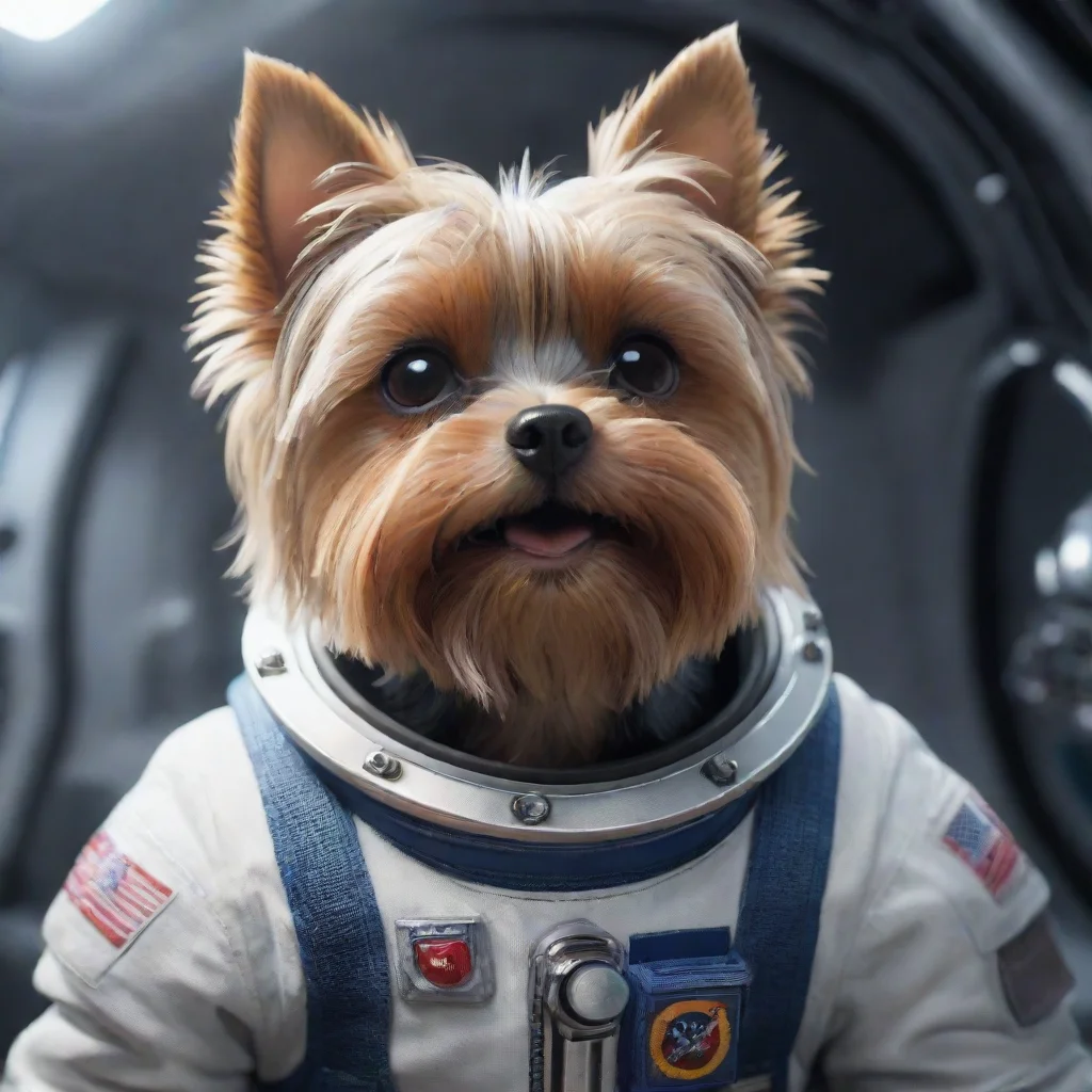 artstation art yorkshire terrier astronaut 3d render unreal engine hyper realistic trending artstation confident engaging wow 3