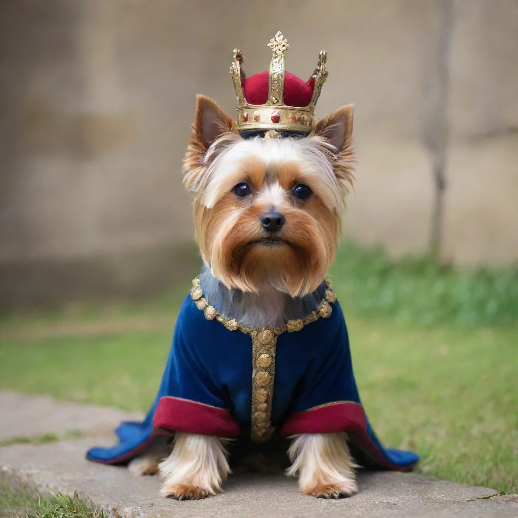 aiartstation art yorkshire terrier dressed as a medieval king confident engaging wow 3