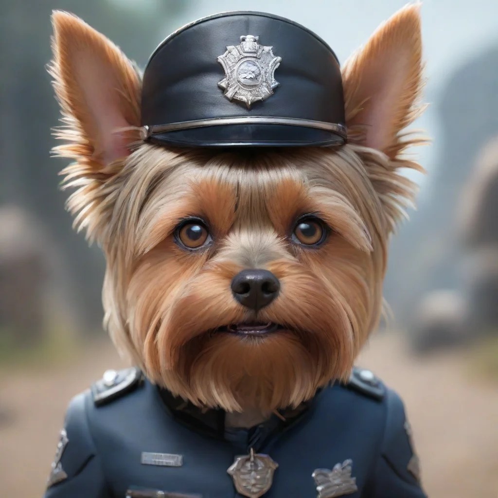 artstation art yorkshire terrier trooper staring directly into the camera in focus concept art ultra detailed trending on artstation 35mm confident engaging wow 3