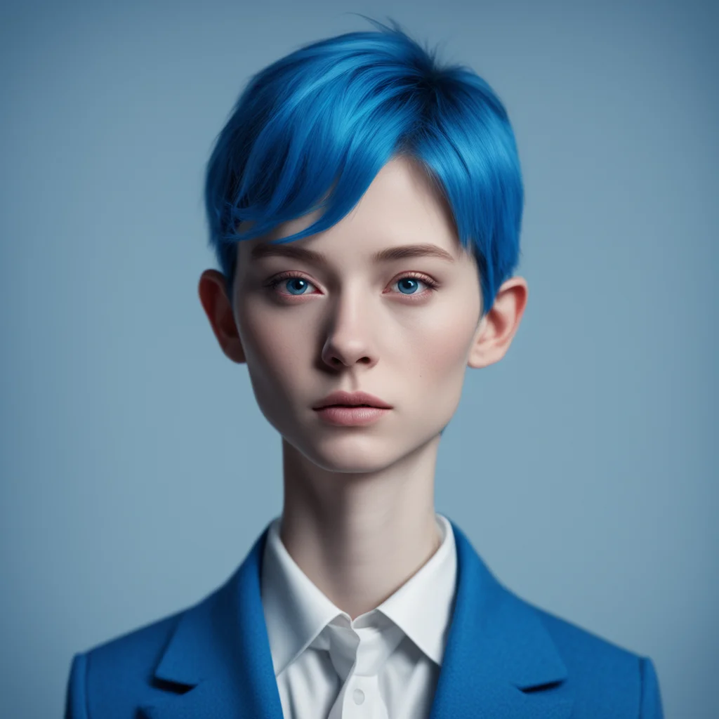 artstation art young androgynous face symmetric elegant cgsociety cinematic blue resistance yearbook photo smurf uplight confident engaging wow 3