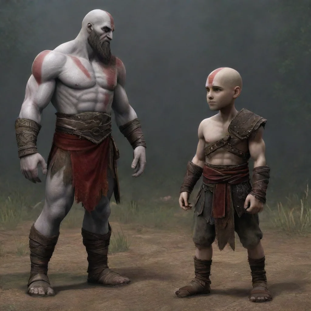 aiartstation art young kratos meeting old kratos confident engaging wow 3